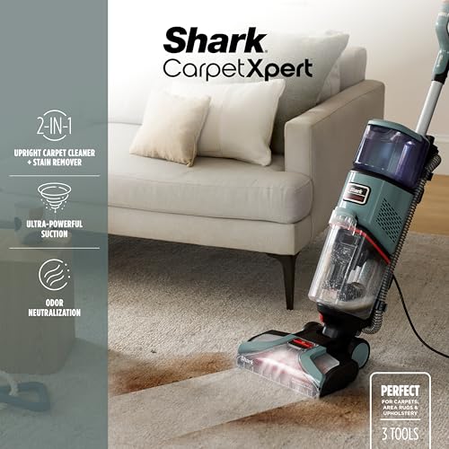 Shark CarpetXpert | Upright Carpet, Area Rug & Upholstery Cleaner | Carpet Shampooer with Handheld Spot & Stain Eliminator | 3 Cleaning Tools | Slate Green | EX151