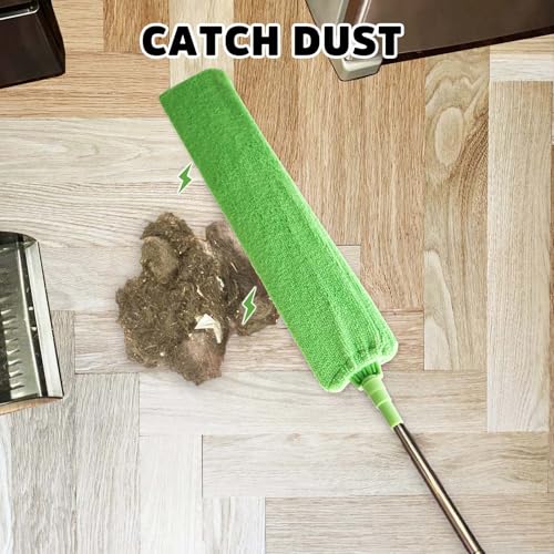 Retractable Gap Dust Cleaner Under Appliance Cleaning Tool, Bafezoze Flat Duster for Under Refrigerator Fridge Stove Couch Bed, Skinny Thin Duster for Tight Spaces