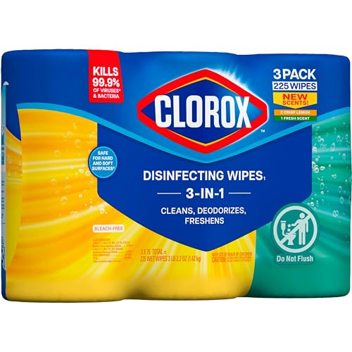 Clorox Disinfecting Wipes Value Pack, Cleaning Wipes, 75 Count Each, Pack of 3 (Package May Vary)