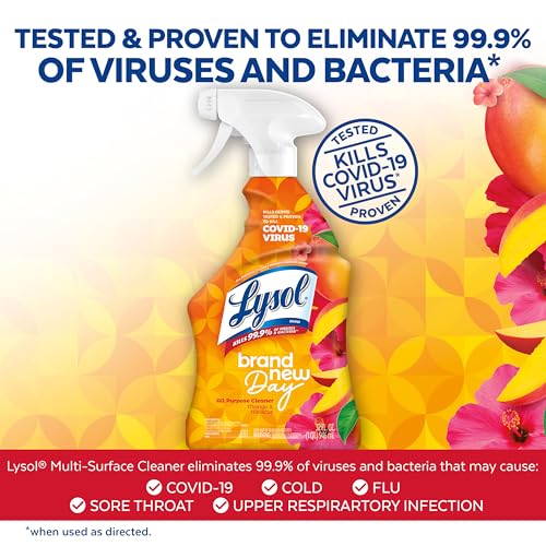 LYSOL Bathroom Cleaner Spray, Foaming Cleaner for Bathrooms, Showers, and Tubs, Mango & Hibiscus Scent, 32oz