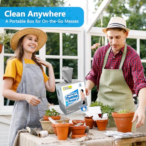 GLIMGLINT Microfiber Cleaning Cloth, 100 Pack Cleaning Rags, Lint-Free, Ultra Absorbent Reusable Paper Towels for Home, Kitchen, Car, Garage or Shop, Microfiber Rags, 11" x 9", Grey