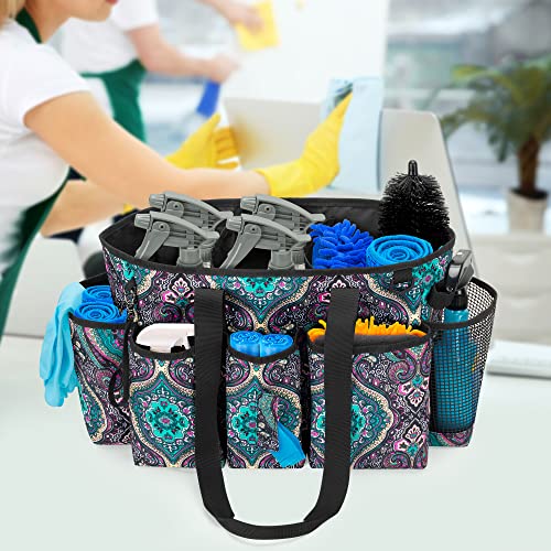 LoDrid Professional Cleaning Tote Caddy for Cleaning Supplies, Cleaning Bag Organizer with Dividers and Handle Strap for Housekeepers Work, Totem, (Bag Only)