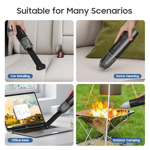 A9life Handheld Vacuum Cordless, Car Vacuum Portable with 2 Suction Modes, Blow & Suction 2-in-1, Mini Vacuum Cleaner Rechargeable for Car, Home, Pet Hair, Office, Desk, Keyboards (Black)