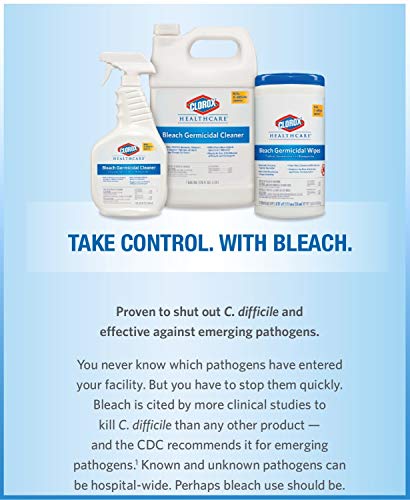 Clorox Healthcare Bleach Germicidal Wipes, 6" x 5", 150 Count Canister (Package May Vary)