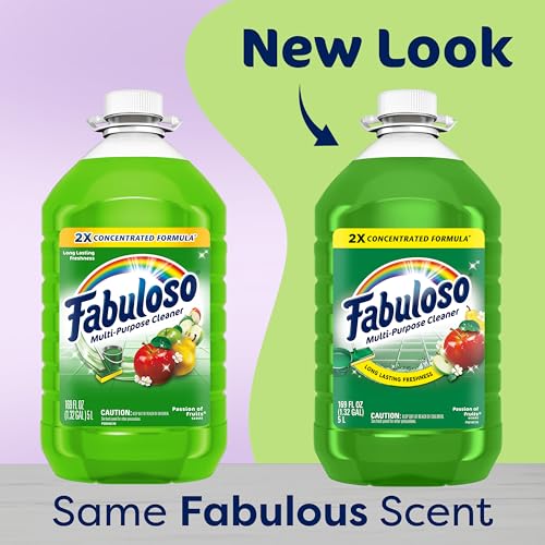 Fabuloso 2X Multi-Purpose Cleaner, No Rinse Floor Cleaner, Long-Lasting Freshness, Passion of Fruits Scent, 169 fl oz