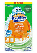 Scrubbing Bubbles Fresh Brush Flushable Refill Pads for Toilet Cleaning System, Citrus Action Scent, Toilet & Toilet Bowl Cleaner, 10 CT Refill Pads/Pack (Pack of 1)