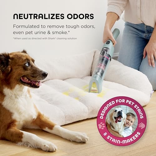 Shark StainForce Cordless Spot Cleaner, Dual-Activated Easy Spray Formula, OXY-Powered Stain Cleaning, Indoor + Outdoor, Carpets, Upholstery, Car Seats & Stairs, Pet Urine & Odor Remover, HX101