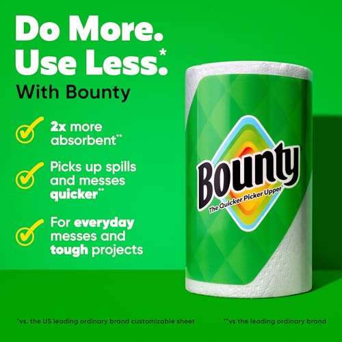 Bounty Paper Towels Select-A-Size, White, 6 Double Plus Rolls = 15 Regular Rolls