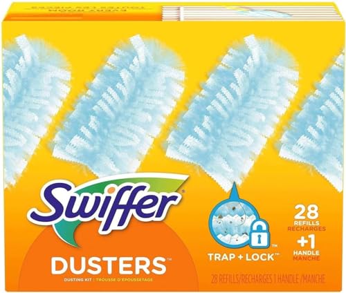 PURE PETALS Duster Refill Kit + 1 Handle, 28 Count - Includes Duster Refills and Handle for Efficient Dusting, Pure_1