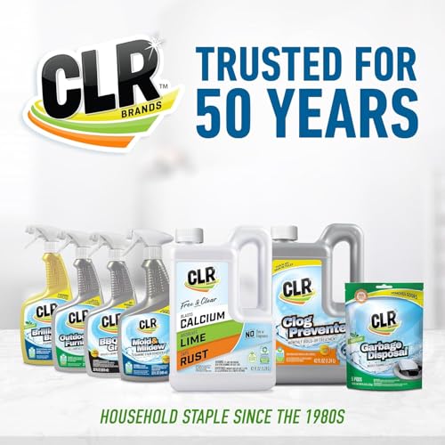 CLR Brands® Brilliant Bath Foaming Bathroom Cleaner Spray Free & Clear, No Added Dyes or Fragrances, Soap Scum and Hard Water Stain Remover, Use on Showers, Baths, Toilets and More, 26 Oz (Pack of 1)