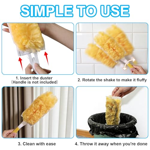 20 Pack Heavy Duty Duster Refills for Swiffer, Multi-Surface 360° Disposable Dusters Kit for Cleaning Dusting Electronics Furniture Blind Ceiling Fan (Handle is Not Included)
