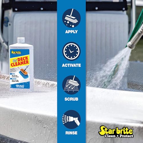 STAR BRITE Non-Skid Deck Cleaner & Protectant - Ultimate Boat Deck Wash - Protects Against Future Stains & UV - Ideal for Fiberglass, Vinyl, Plastic & Painted Surfaces -1 Gallon (085900)
