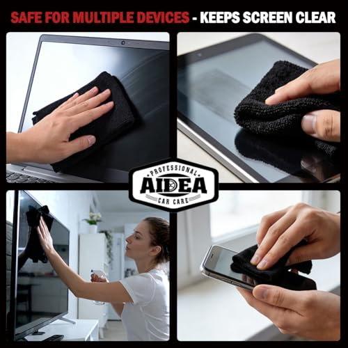 AIDEA Microfiber Cleaning Cloth Black 10PK, Microfiber Towels for Cars, Premium Wash Cloths, Dusting Cloth Lint Free Cleaning Rags for SUVs, House, Kitchen, Window, Cleaning Supplies12×12"