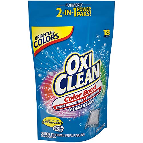 OxiClean Color Boost Color Brightener plus Stain Remover Power Paks, 18 Count (Packaging may vary)