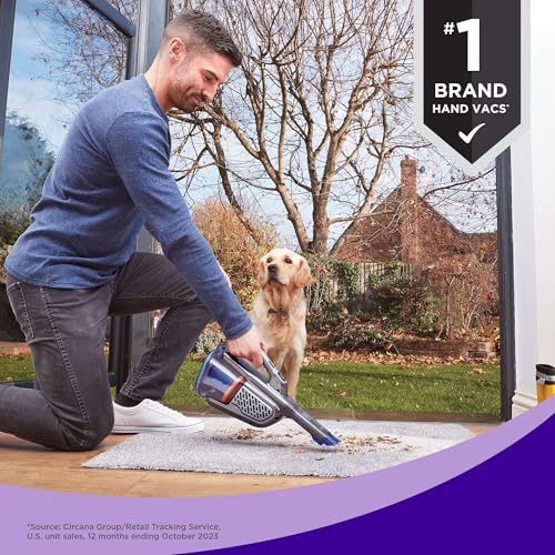 BLACK+DECKER dustbuster furbuster Pet Hair Vacuum with Motorized Pet Hair Brush, Handheld Vacuum Cordless for Home and Car, Rechargeable, Portable, Powerful Suction, AdvancedClean (HHVK515JP07)