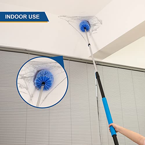 VITEVER Twist-On Cobweb Duster Head Brush, Fits Standard 3/4 inch Threaded Poles, Attachment Spider Web Duster Brush for Outdoor & Indoor Cleaning