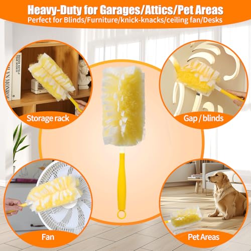 Senowi 50 Count 360° Heavy Duty Duster Refills Compatible with Swiffer, Larger Size-Extra Thick Electrostatic Disposable dusters Refill for Electronics, Furniture, Blinds, Ceiling Fans, Unscented