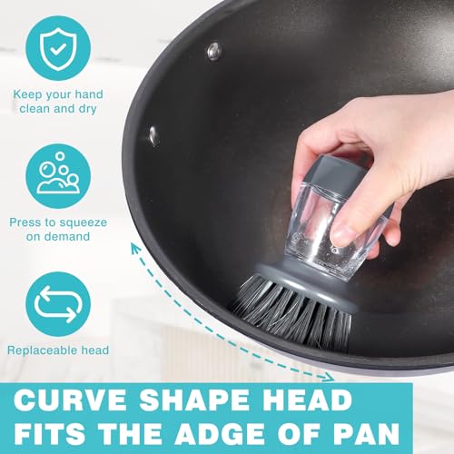 Soap Palm Brush Storage Set, 1 Piece Kitchen Brush with Bracket for Cleaning Pots, Pans and Sinks Scrub Brush Kitchen Scrub Brush