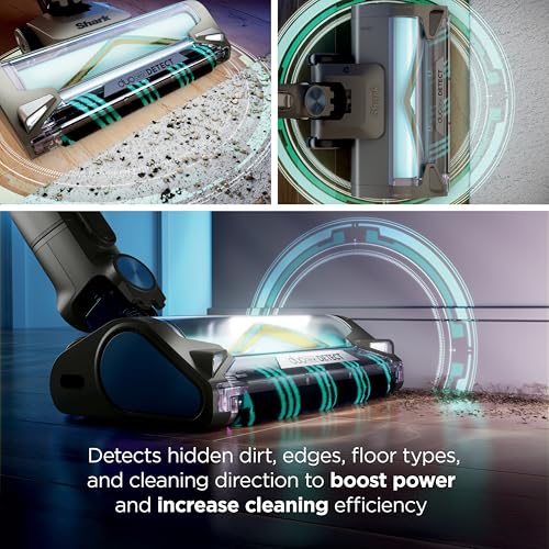 Shark PowerDetect Cordless Stick Vacuum, Powerful Suction, HEPA Filtration, Carpet & Hard Floor, Portable, Stick Vacuum for Pet Hair, Java Ice Blue, IP1255