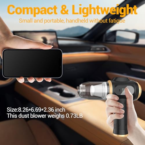 Scstartx Portable Car Vacuum Cordless Mini Handheld Vacuums Cleaner Rechargeable with LCD Display and Multi-Nozzles, High Power Hand held Cleaners for Car, Home, Office, Sofa, Pet Hair,Keyboard