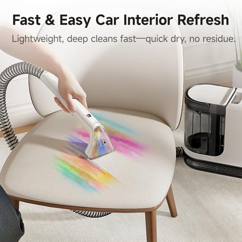 uwant Portable Carpet Cleaner 18Kpa Powerful Suction Carpet Cleaner Machine for Pets, Cars, Furniture with Cleaning Tools& Solution Low Noise Technology Upholstery Cleaner for Home, Rugs, Spot