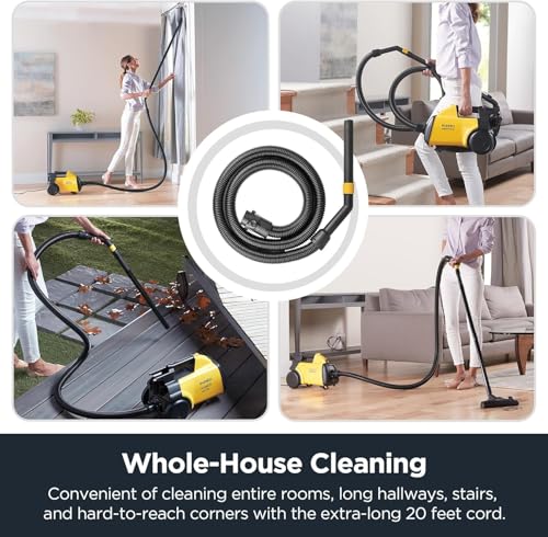 Eureka Canister Vacuum, Pet Friendly Vacuum Cleaner for Home, Lightweight Powerful Vacuum for Carpets and Hardfloors, 3670G Ordinary, Yellow