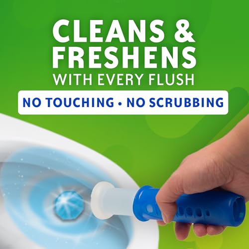 Scrubbing Bubbles Fresh Gel Toilet Bowl Cleaning Stamps, Helps Keep Toilet Clean and Helps Prevent Limescale & Rings, Citrus Scent, 1 Dispenser with 6 Fresh Gel Stamps
