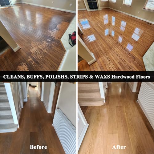 HHQ Commercial Floor Scrubber Machine with Brushes and Pads, Heavy Duty Floor Cleaner Polisher and Buffer- Deep Cleaning Tile and Grout, Hardwood Floors and Carpets without Getting on Hands and Knees