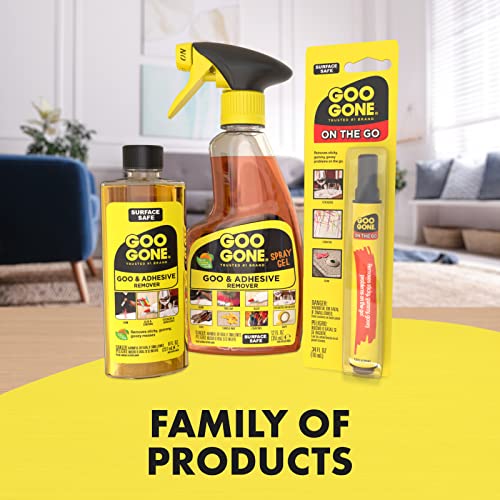 Goo Gone Adhesive Remover Spray Gel, Removes Chewing Gum, Grease, Tar, Stickers, Labels, Tape Residue, Oil, Blood, Lipstick, Mascara, 2 Pack & Sticker Lifter