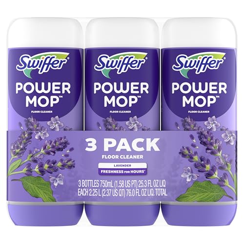 Swiffer PowerMop Floor Cleaning Solution with Lavender Scent, Triple Pack