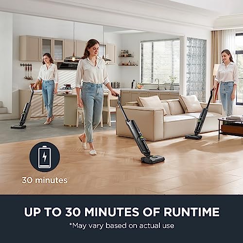 Eureka Wet Dry Vacuum Cleaner Cordless, Mop Vacuum Cleaner with Self-Cleaning System, Lightweight Hardwood Floors Vacuum for Pets and Sticky Messes, Black, NEW400