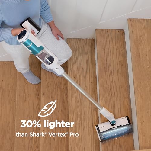 Shark Clean & Empty Cordless Stick Vacuum & Auto-Empty System | HEPA Filter | Lightweight, Portable, Rechargeable | Stick Vacuum for Pet Hair | Carpets & Hard Floors | 40-Min Runtime | White | BU3521