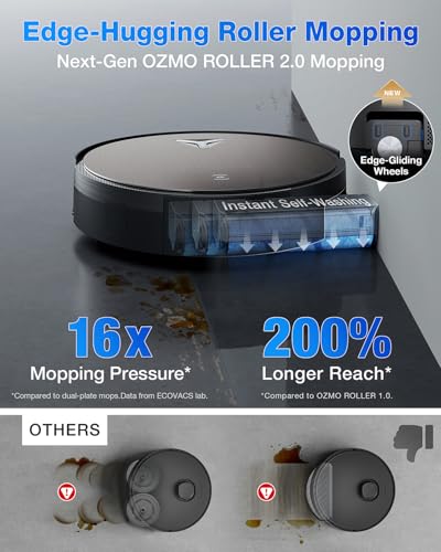ECOVACS DEEBOT X11 OmniCyclone Robot Vacuum and Mop, Bagless 60-Day Station, 19,500Pa Suction, GaN Fast Charging for Large Homes, Self-Washing Roller Mop, Zero-Tangle for Pet Hair, Smart Navigation