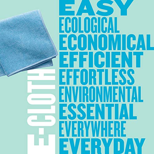 E-Cloth General Purpose Microfiber Cleaning Cloth Kit - Microfiber Cloth for Glasses, Windows, Mirrors, Cars, Cameras, & More, Household Cleaning Supplies, Cleans with Water - Alaskan Blue, 4 Pack