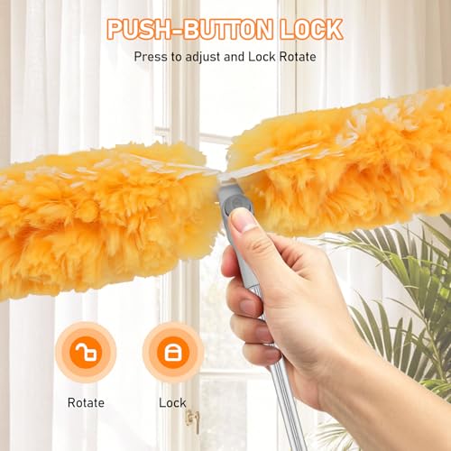 SetSail 6 ft Extendable Duster Handle with 20 Refills, Compatible with Swiffer Dusters for Cleaning Disposable Duster Refill Multi Surface 360° Duster Cleaner Kit for Ceiling Fan, Blind, Furniture