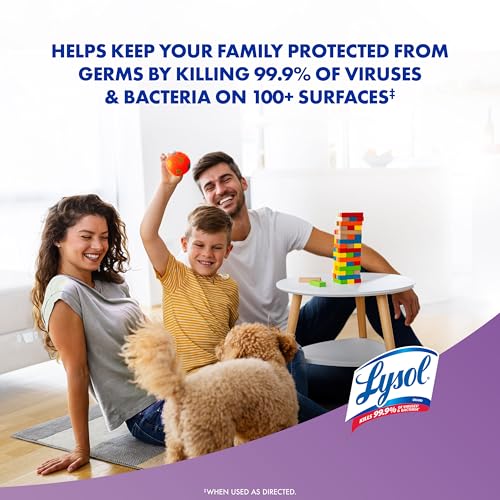LYSOL Disinfecting Wipes, All Purpose Cleaner, Multi-Surface Antibacterial Cleaning Wipes, Household Cleaning Supplies, Dorm Essentials, Lavender + Mango Scents, 80 ct. (4 Pack)