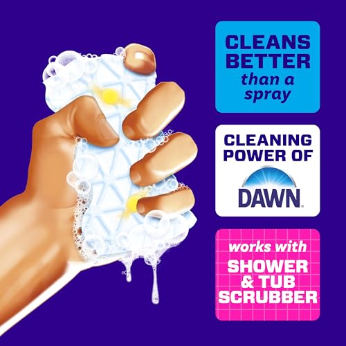 Mr. Clean Magic Eraser Sponge, Bathroom, Shower, Tub Cleaner, Soap Scum Remover, Bathroom Cleaning Supplies, Dawn Cleaning Power with Lemon Scent, Shower & Tub, 8ct