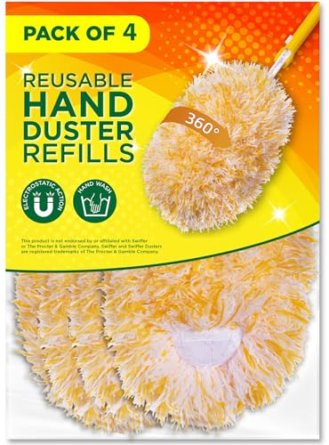 Millifiber 360° Reusable Duster Refills for Swiffer Hand Dusters (4-Pack)
