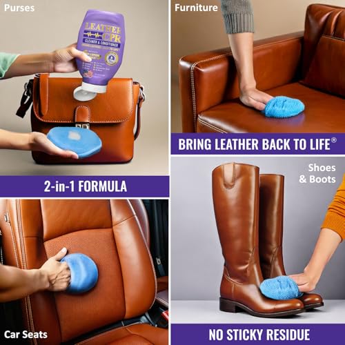 Leather CPR Cleaner and Conditioner 18oz. Bring Leather Back To Life on Furniture, Car Seats, Handbags, Jackets, Boots, Saddles, Purses & Shoes. Restores Shine, Softness & Color to Real Leather