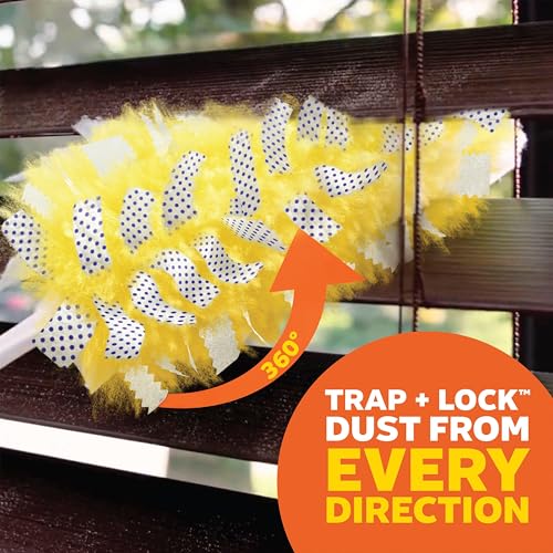 Swiffer Duster Kit with 3 ft Extendable Handle, Dusters for Cleaning, Set Includes 1 Extension Pole and 12 Heavy Duty Dusting Refills Dust Cleaner, Long Extended Wand for Ceiling Fans and Walls