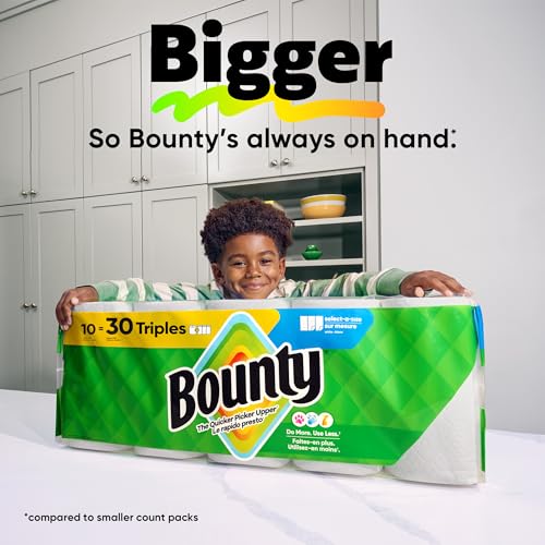 Bounty Paper Towels Select-A-Size, White, 6 Double Plus Rolls = 15 Regular Rolls