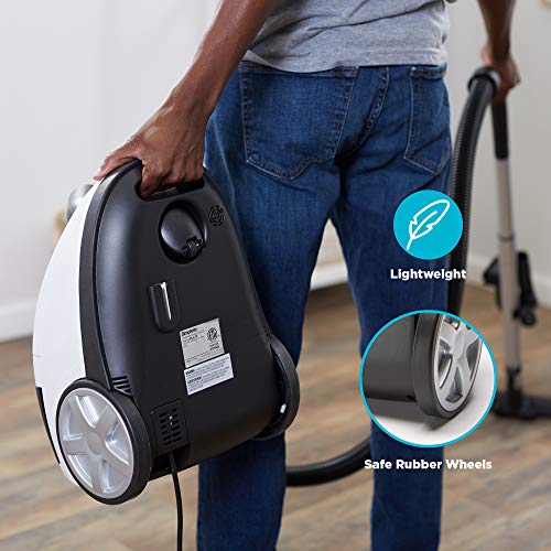 Simplicity Vacuums Jill Lightweight Bagged Canister Vacuum Cleaner – Bagged Vacuum Cleaner with Certified HEPA Filter, Adjustable Suction, Suitable for Floor and Rug Cleaning
