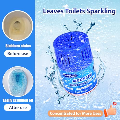 OceanBreezy Automatic Toilet Bowl Cleaner Bottles, 2 Pack In-Tank Toilet Cleaner for Stain Build-Up Prevention, Blue Long-Lasting Toilet Tank Cleaner, Septic Safe, Fresh Scent, Up to 3 Months Each