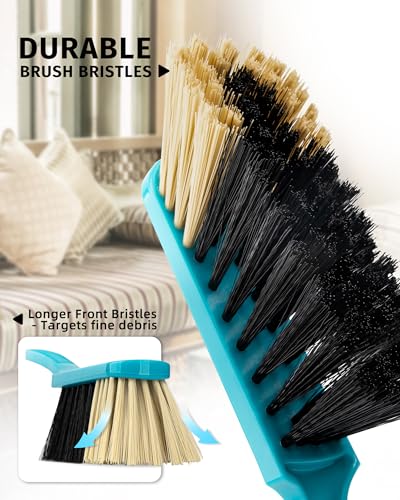 MR.SIGA Dustpan and Brush Set, Pack of 2 Set, Blue & Grey