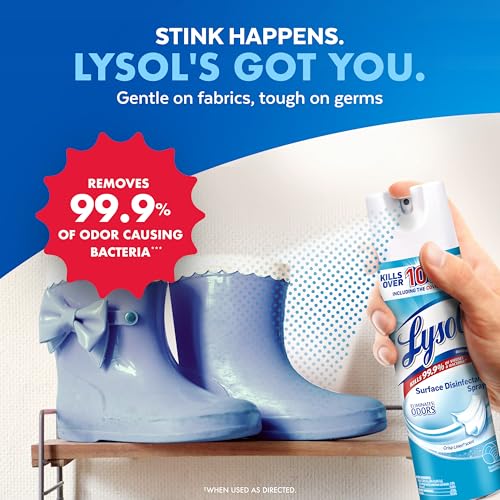 Lysol Disinfectant Spray, Household Cleaning Supplies, Disinfecting Multi-Purpose Room Spray, Antibacterial Sanitizer, Deodorizer, Kills Hantavirus, Crisp Linen, 19 Fl Oz (Pack of 2)