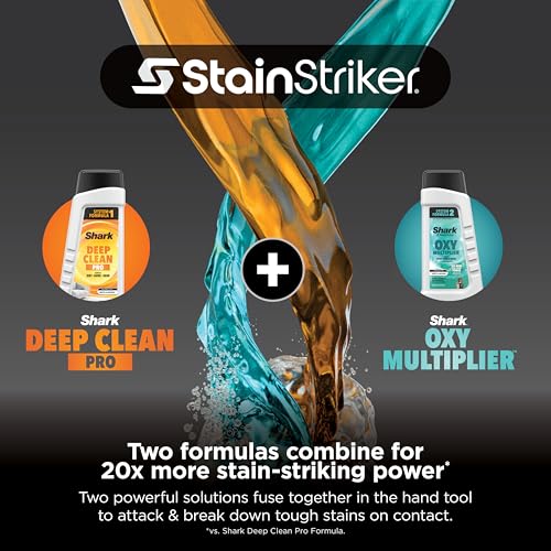 Shark StainStriker | Portable Carpet, Upholstery & Area Rug Cleaner | 2 Tools | Self-Cleaning | Powerful Stain & Odor Remover | Deep Clean & OXY Solutions | Charcoal | PX221BRN