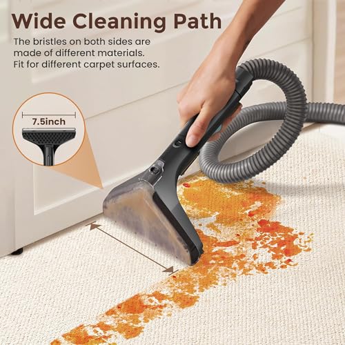 DEVOAC C8 Portable Carpet Upholstery Spot Cleaner Machine with Versatile Tools, Self-Cleaning, Powerful Suction, Pet Stain Remover, Car and Auto Detailer (Cyan)