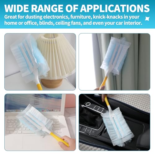FURCIELOS Disposable Microfiber Feather Duster Refills, Multi-Surface Duster Compatible with Swiffer Dusters Handle, 30 Count, Unscented