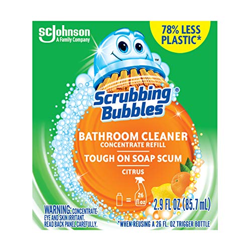 Scrubbing Bubbles Multi Purpose Bathroom Cleaner Concentrate Starter Pack, Reusable Spray Bottle and Two 2.9 oz Refills