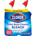 Clorox Toilet Bowl Cleaner with Bleach, Rain Clean Scent, Kills 99.9% of Germs, Removes Toilet Rings and Mold Stains, 24 fl oz, Pack of 12